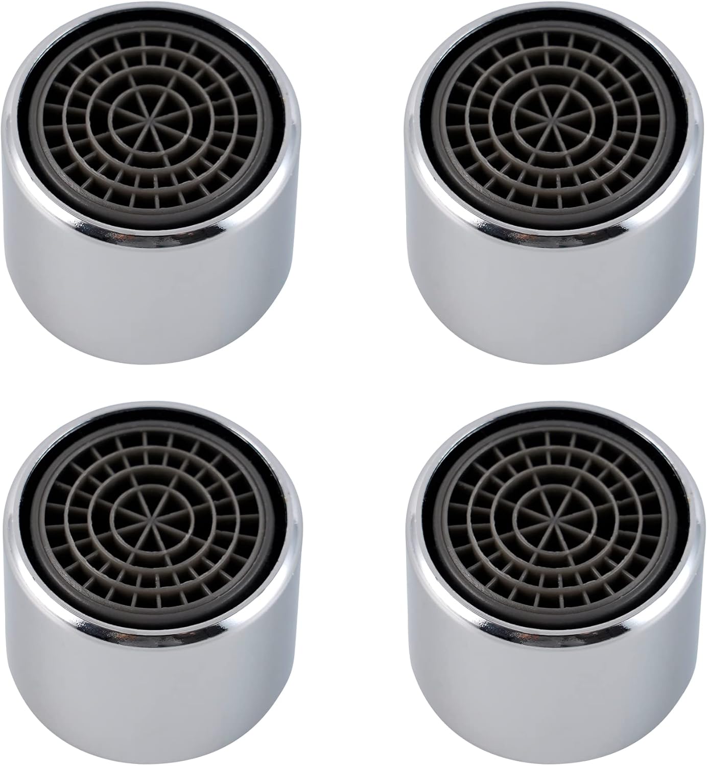 4 Pack Faucet Aerator, Kitchen Sink Aerator Shell with Built-in Filter, 55/64 Female Thread Bathroom Faucet V1258-DP02-B-1172
