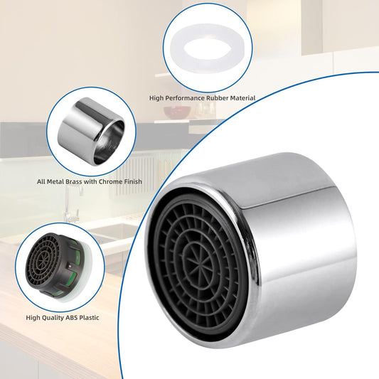 4 Pack Faucet Aerator, Kitchen Sink Aerator Shell with Built-in Filter, 55/64 Female Thread Bathroom Faucet V1258-DP02-B-1172