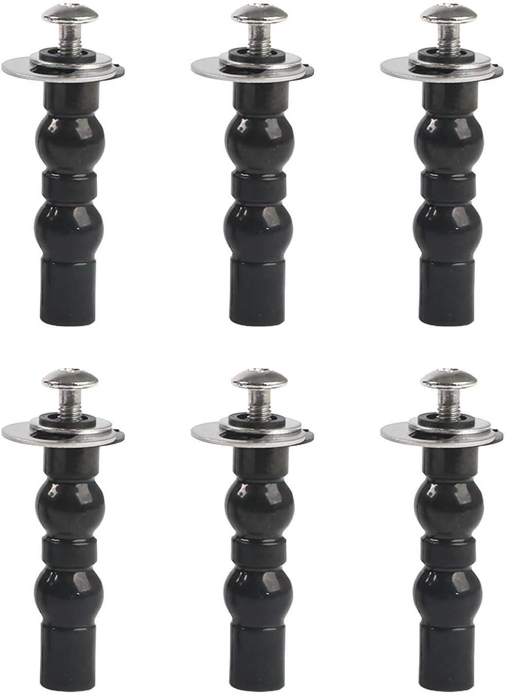 6 Pack Universal Toilet Seat Hinges Screw - Blind Hole Fixings Expanding Rubber Top Fix Nuts for Top Mounting V1258-DP02-B-1174