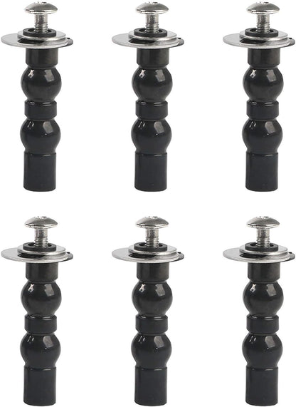 6 Pack Universal Toilet Seat Hinges Screw - Blind Hole Fixings Expanding Rubber Top Fix Nuts for Top Mounting V1258-DP02-B-1174