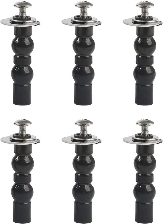6 Pack Universal Toilet Seat Hinges Screw - Blind Hole Fixings Expanding Rubber Top Fix Nuts for Top Mounting V1258-DP02-B-1174
