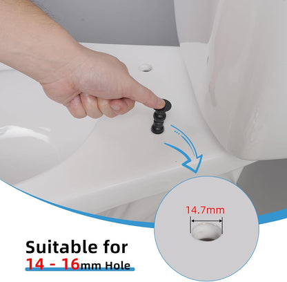 6 Pack Universal Toilet Seat Hinges Screw - Blind Hole Fixings Expanding Rubber Top Fix Nuts for Top Mounting V1258-DP02-B-1174