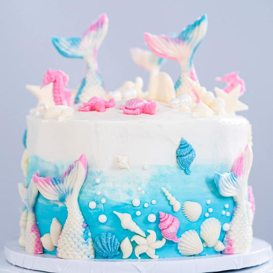 Mermaid Silicone Mold Marine Fondant Cake Mold 6 Pieces Mermaid Tail Chocolate Candy Soap Resin Polymer Clay V1258-DP02-B-118