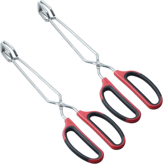 Stainless Steel Scissor Tongs with Comfort-Grip Handle 12-Inch, Set of 2 V1258-DP02-B-1193