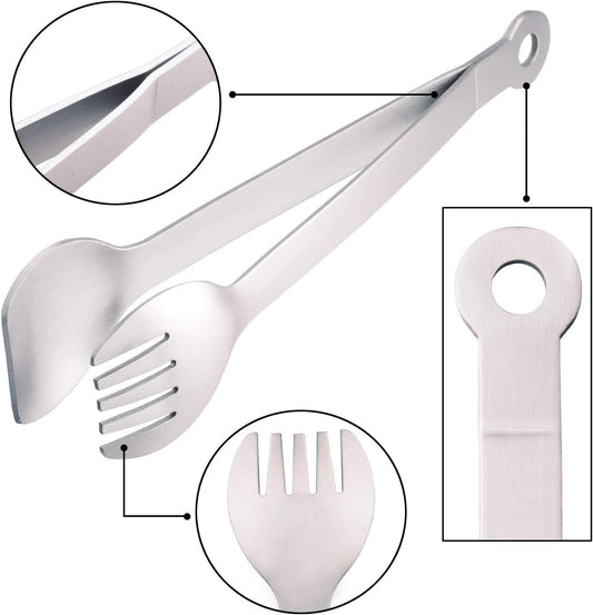 Small Serving Tongs 6-Inch Stainless Steel Mini Appetizer Tongs, Set of 4 (Brushed) V1258-DP02-B-1195