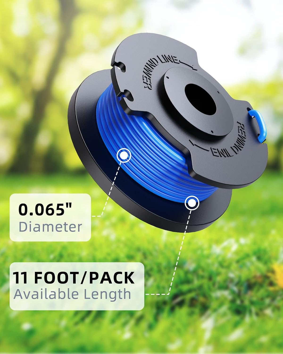 Weed Wacker String Replacement Compatible with Ryobi One+ AC14RL3A, 0.065'' String Trimmer Refill Line for V1258-DP02-B-1197