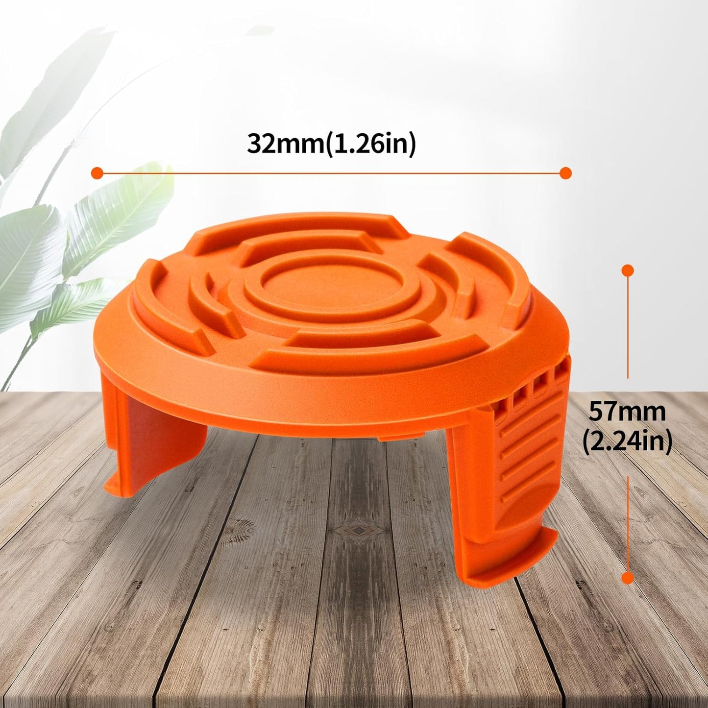 Trimmer Replacement Spool Cap Covers Compatible with Worx String Trimmers WA0010, WA6531 (3-Pack) V1258-DP02-B-1206