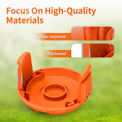 Trimmer Replacement Spool Cap Covers Compatible with Worx String Trimmers WA0010, WA6531 (3-Pack) V1258-DP02-B-1206