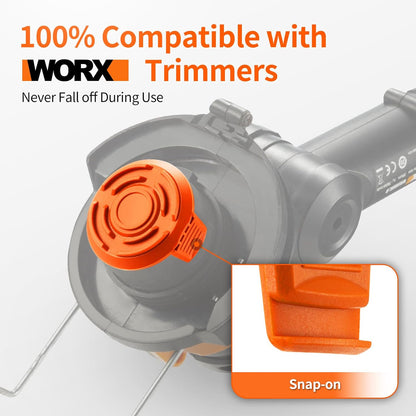 Trimmer Replacement Spool Cap Covers Compatible with Worx String Trimmers WA0010, WA6531 (3-Pack) V1258-DP02-B-1206