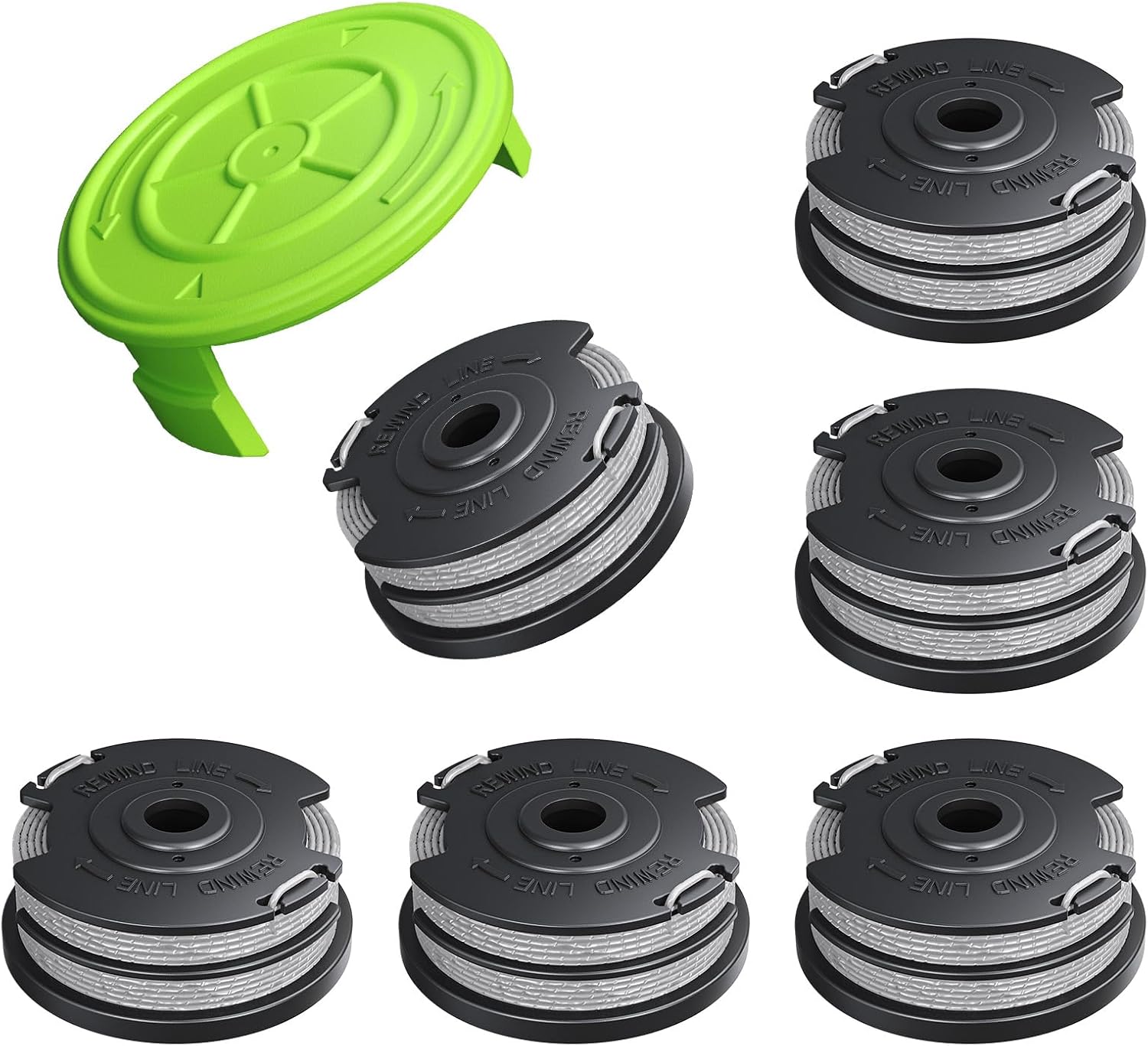 7 Pack Weed Wacker String for Greenworks Weed Eater, 0.065" 18ft Dual String Trimmer Replacement String V1258-DP02-B-1207