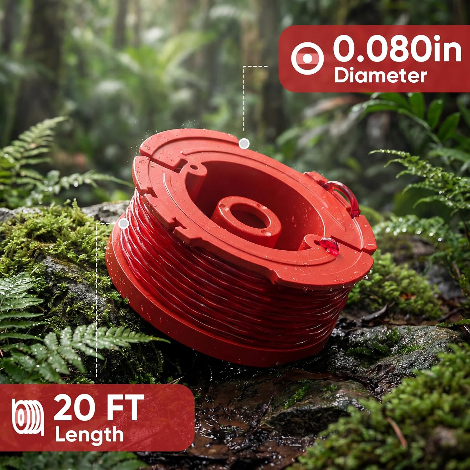 4 Pack CMZST0803 CMZST080 Weed Eater String Compatible with Craftsman Weed Wacker, 0.080" 20Ft String Trimmer V1258-DP02-B-1208