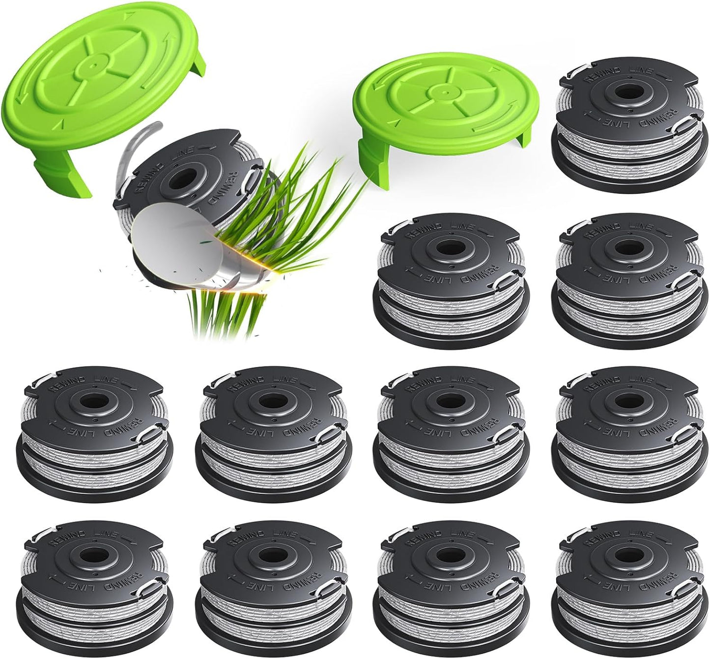 14 Pack Replacement Spool for Greenworks Weed Eater, 0.065" 18ft Dual Line String Trimmer Line Spool(2900719) V1258-DP02-B-1209