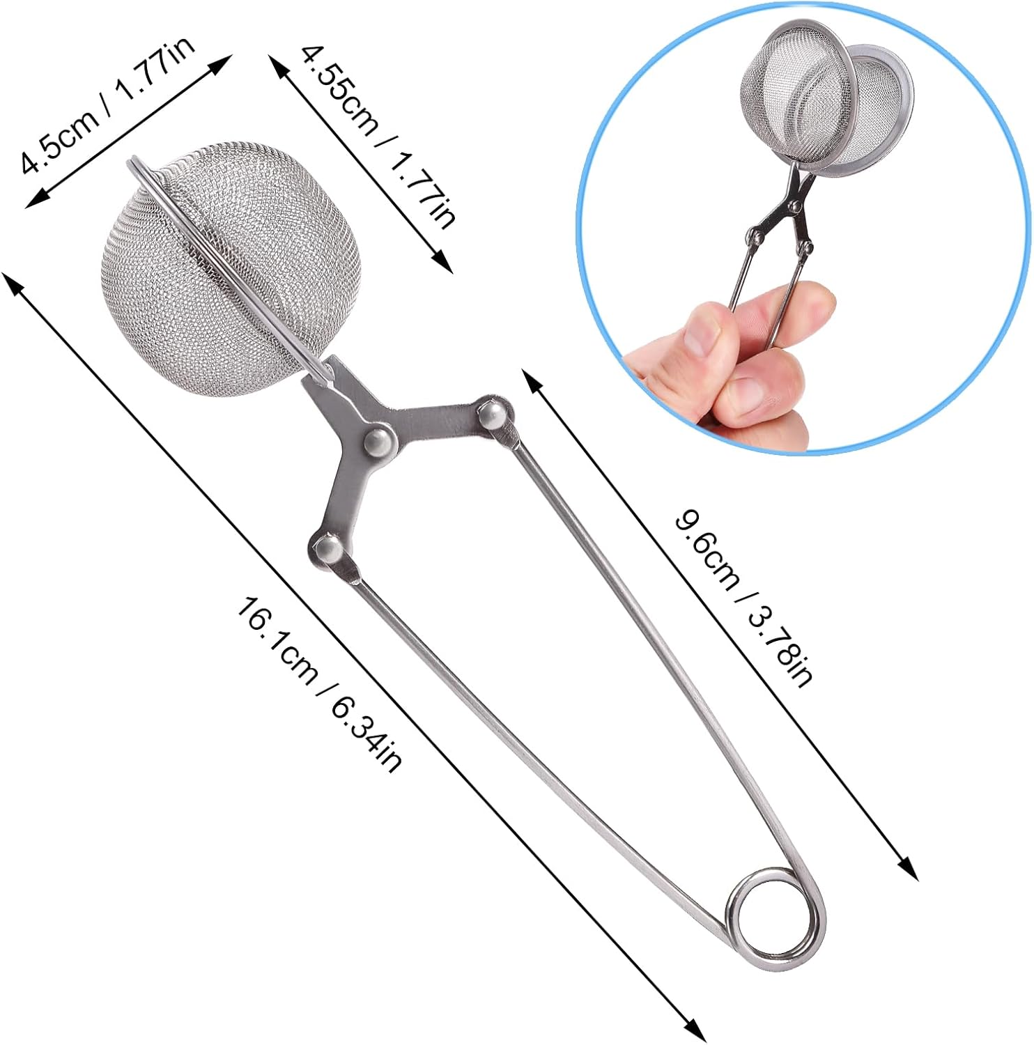 Tea Strainers for Loose Tea, 4 Pack Tea Infuser with Handle Fine Mesh Tea Ball Filter Tea Diffusers Steeper V1258-DP02-B-121