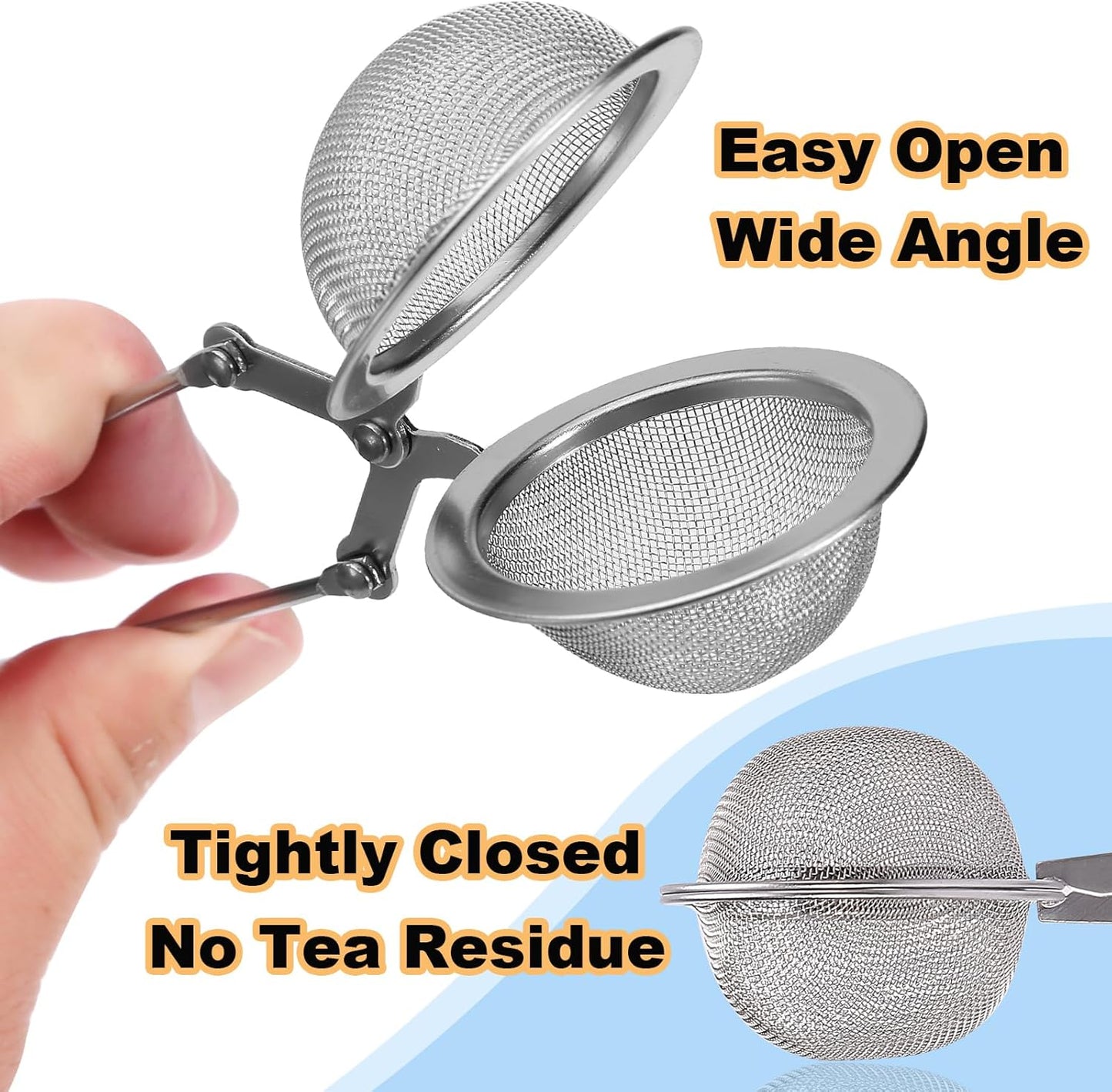 Tea Strainers for Loose Tea, 4 Pack Tea Infuser with Handle Fine Mesh Tea Ball Filter Tea Diffusers Steeper V1258-DP02-B-121