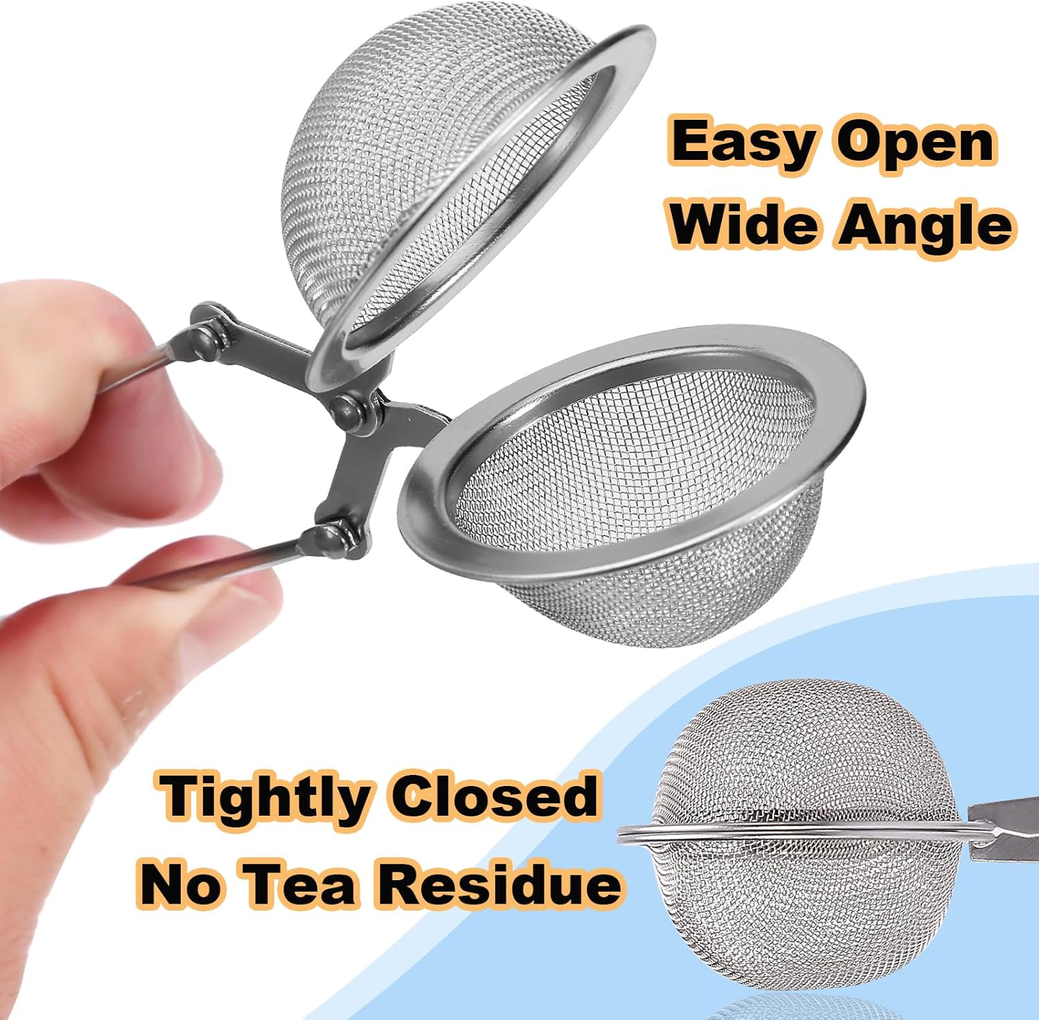 Tea Strainers for Loose Tea, 4 Pack Tea Infuser with Handle Fine Mesh Tea Ball Filter Tea Diffusers Steeper V1258-DP02-B-121