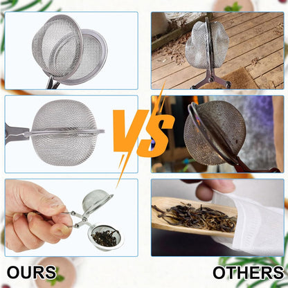 Tea Strainers for Loose Tea, 4 Pack Tea Infuser with Handle Fine Mesh Tea Ball Filter Tea Diffusers Steeper V1258-DP02-B-121