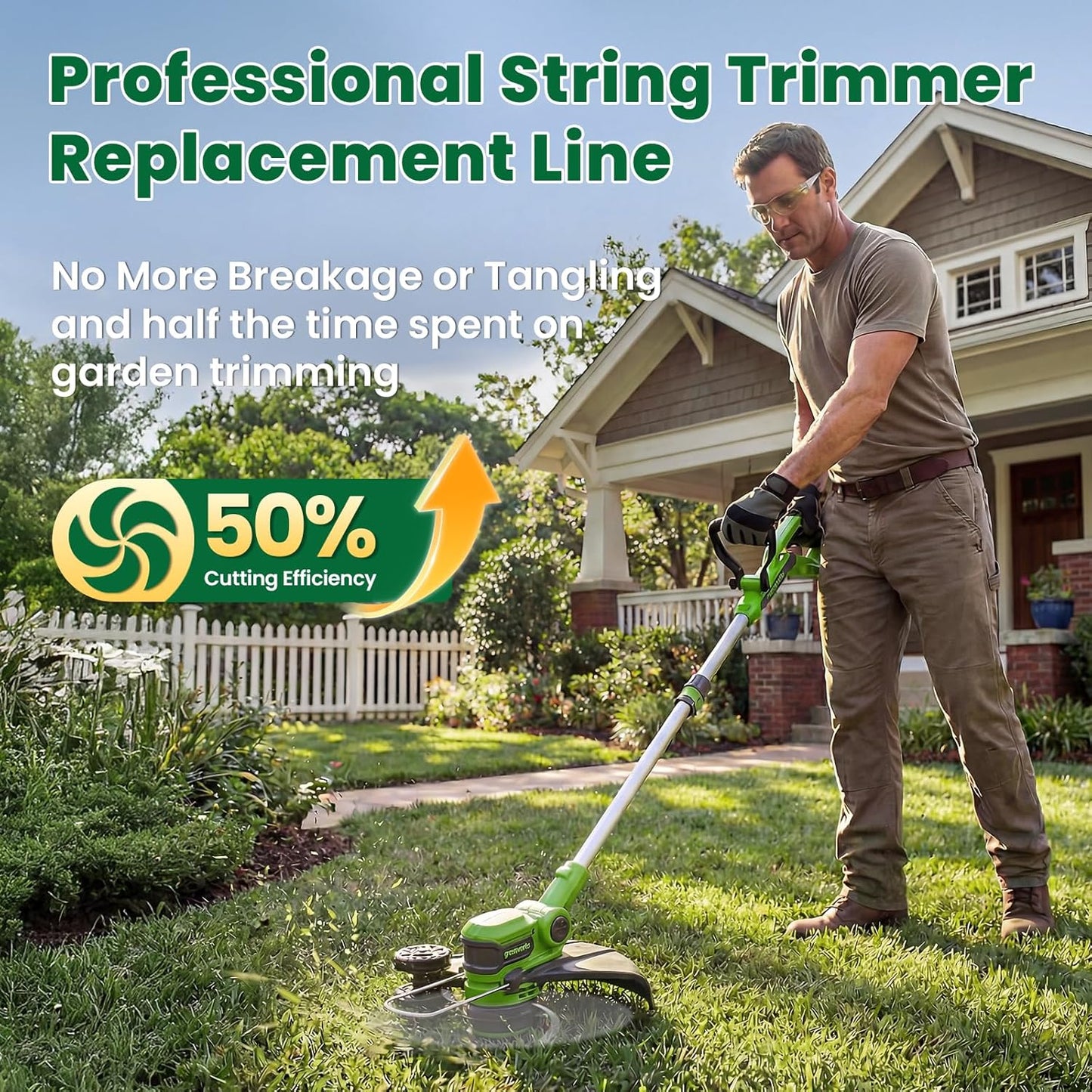 Trimmer String Spool Compatible with Greenworks, 0.065" 16Ft Single Line Auto-Feed String Trimmer Spools for V1258-DP02-B-1211