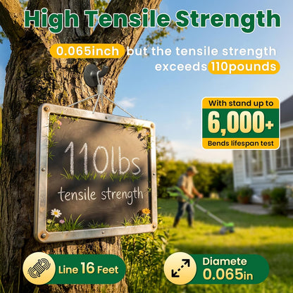 Trimmer String Spool Compatible with Greenworks, 0.065" 16Ft Single Line Auto-Feed String Trimmer Spools for V1258-DP02-B-1211
