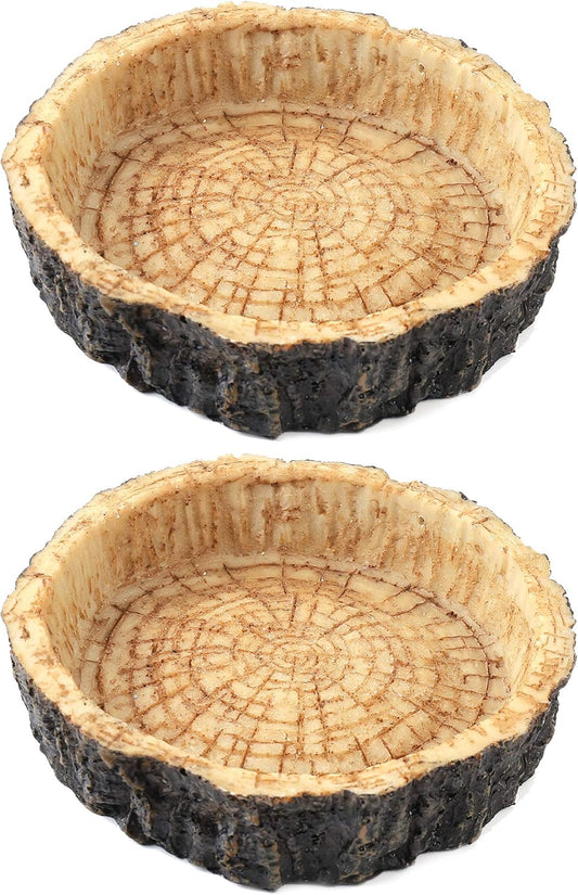 2 Pack Reptile Water and Food Bowls, Novelty Food Bowl for Lizards, Young Bearded Dragons, Small Snakes and V1258-DP02-B-1222