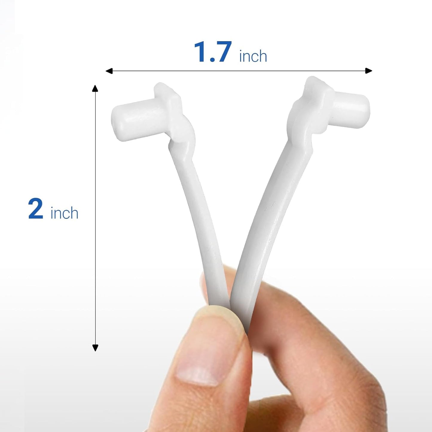 (21-Pack) Replacement Pool V-Clips - Pool Brush Plastic Clips/Pool Pole Net Clips for Cleaning Pool Walls - V1258-DP02-B-1226