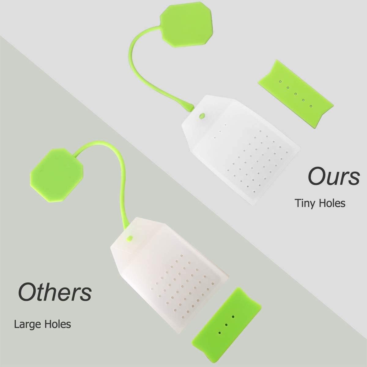 Silicone Tea Infuser, 4 Pack Loose Leaf Tea Filter Bags Strainer with Spoon V1258-DP02-B-123