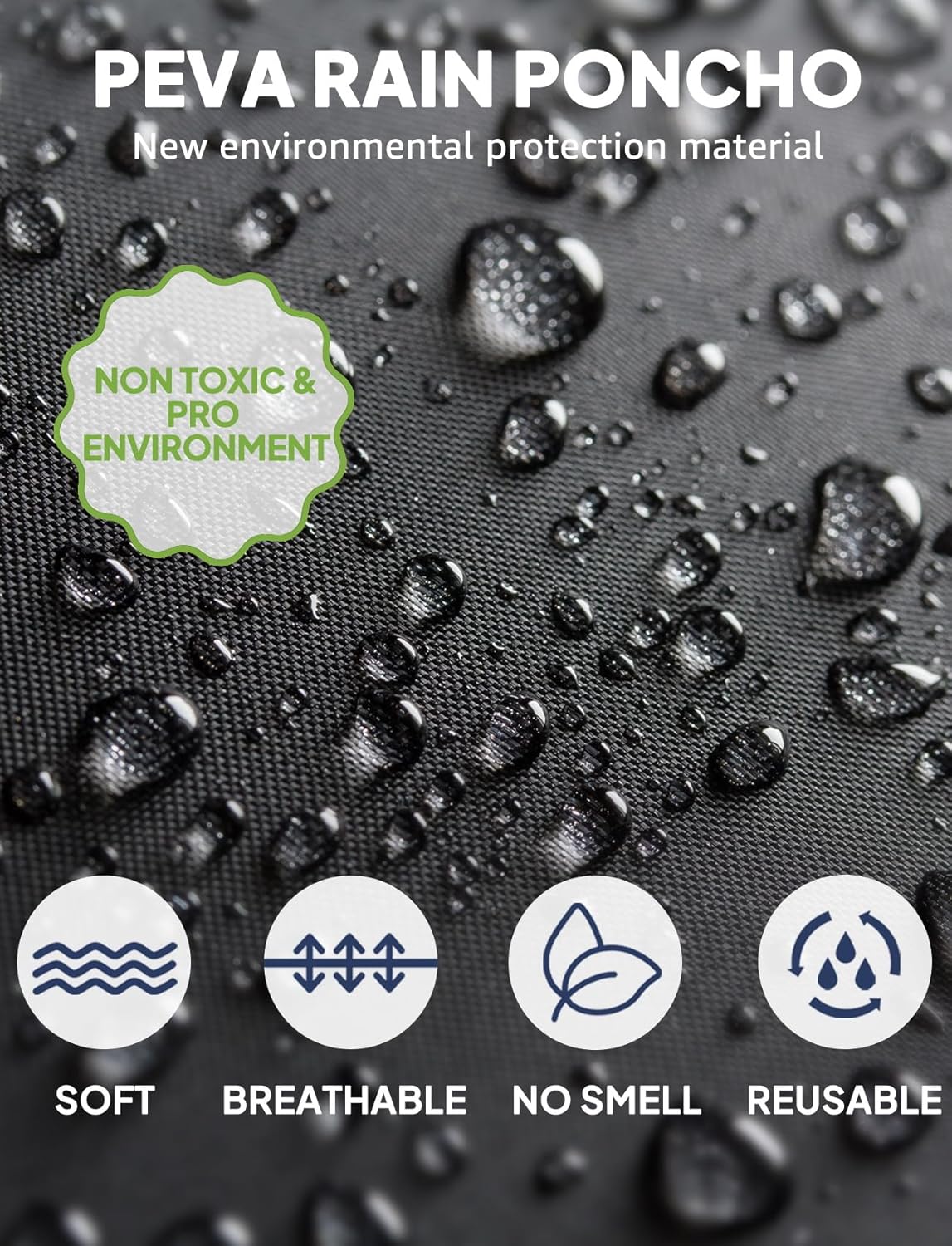 Rain Ponchos for Adult Emergency Raincoats Reusable Hooded Rain Jackets for Men Women(2 pack) V1258-DP02-B-1232