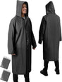 Rain Ponchos for Adults Lightweight Reusable Raincoats for Men Women Emergency Rain Jacket with Hood 2 Pack V1258-DP02-B-1234
