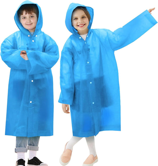 Kids Rain Poncho with Hood Lightweight Emergency Raincoat Reusable Boys and Girls Rain Jacket for Disney V1258-DP02-B-1236