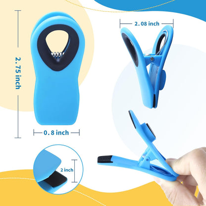 12 Pack Chip Clips, Magnetic Bag Clip with Airtight Seal for Chips, Bread, Snacks, Fridge Organizer Kitchen V1258-DP02-B-124