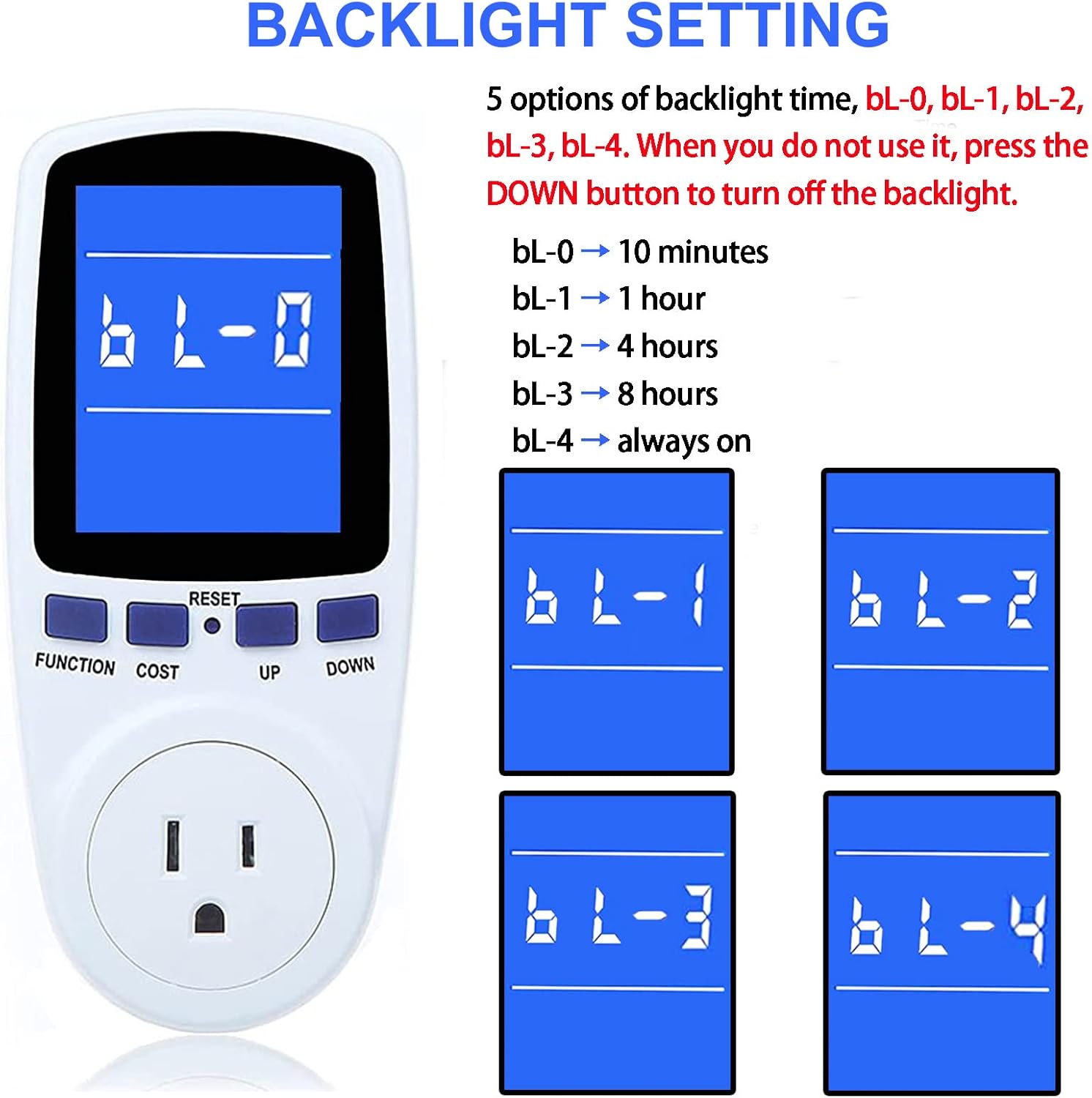 Upgraded Watt Power Meter Plug Home Electrical Usage Monitor Consumption, Energy Voltage Amps Kill Tester V1258-DP02-B-1242