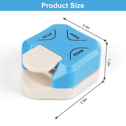 Paper Corner Rounder Punch, Corner Punch Corner Cutter Rounder for Cardstock, 3 in 1 (R4mm, R7mm, R10mm) V1258-DP02-B-1244