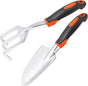 Garden Tool Set, 2 Pack Heavy Duty Gardening Tools Set Include Garden Shovel and Hand Rake Claw Tool with V1258-DP02-B-1249