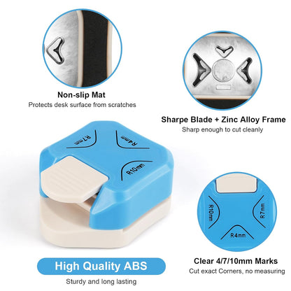 Paper Corner Rounder Punch, Corner Punch Corner Cutter Rounder for Cardstock + Trimmer Shoulder Strap for V1258-DP02-B-1251