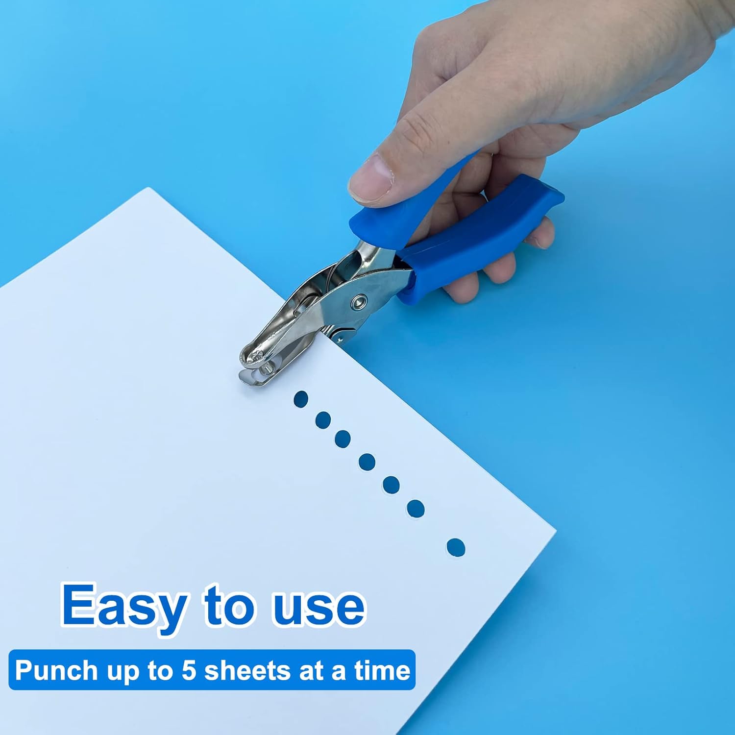 Single Hole Punch 1/4" Hole Puncher for Crafts, One Hole Paper Punch + 6 Pack Magnetic Staple Remover Tools, V1258-DP02-B-1261