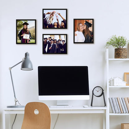 8.5x11 Diploma Frame, Black Picture Frame With Clear Plexiglass, 2 Pack Certificate for Wall Display, V1258-DP02-B-1274