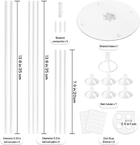 6 Sets Balloon Sticks with Base,Balloon Stand Kits,Balloon Stands with Base for Table Center Floor Birthday V1258-DP02-B-1288