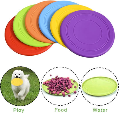 6 Pack Dog Flying Discs - Interactive, Soft Floating Saucer for Small, Medium Dogs - Safe on Teeth V1258-DP02-B-1292