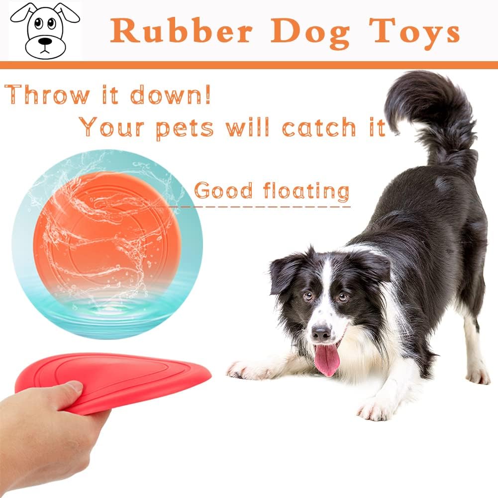 6 Pack Dog Flying Discs - Interactive, Soft Floating Saucer for Small, Medium Dogs - Safe on Teeth V1258-DP02-B-1292