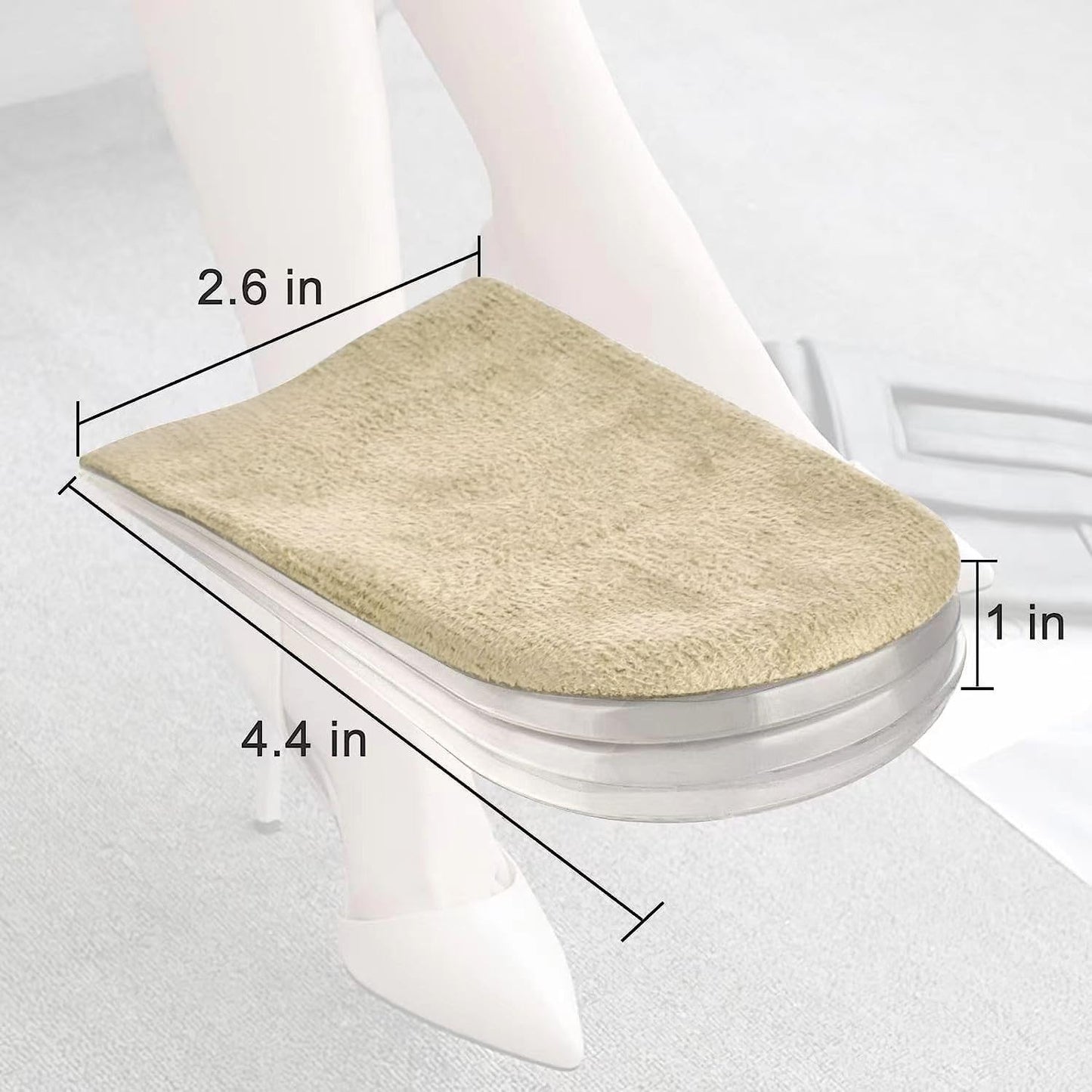 Adjustable Heel Lift Inserts 2 Pack Soft Silicone Height Increase Insoles Heel Lifts for Shoes 1/4" to 1" - 4 V1258-DP02-B-1295