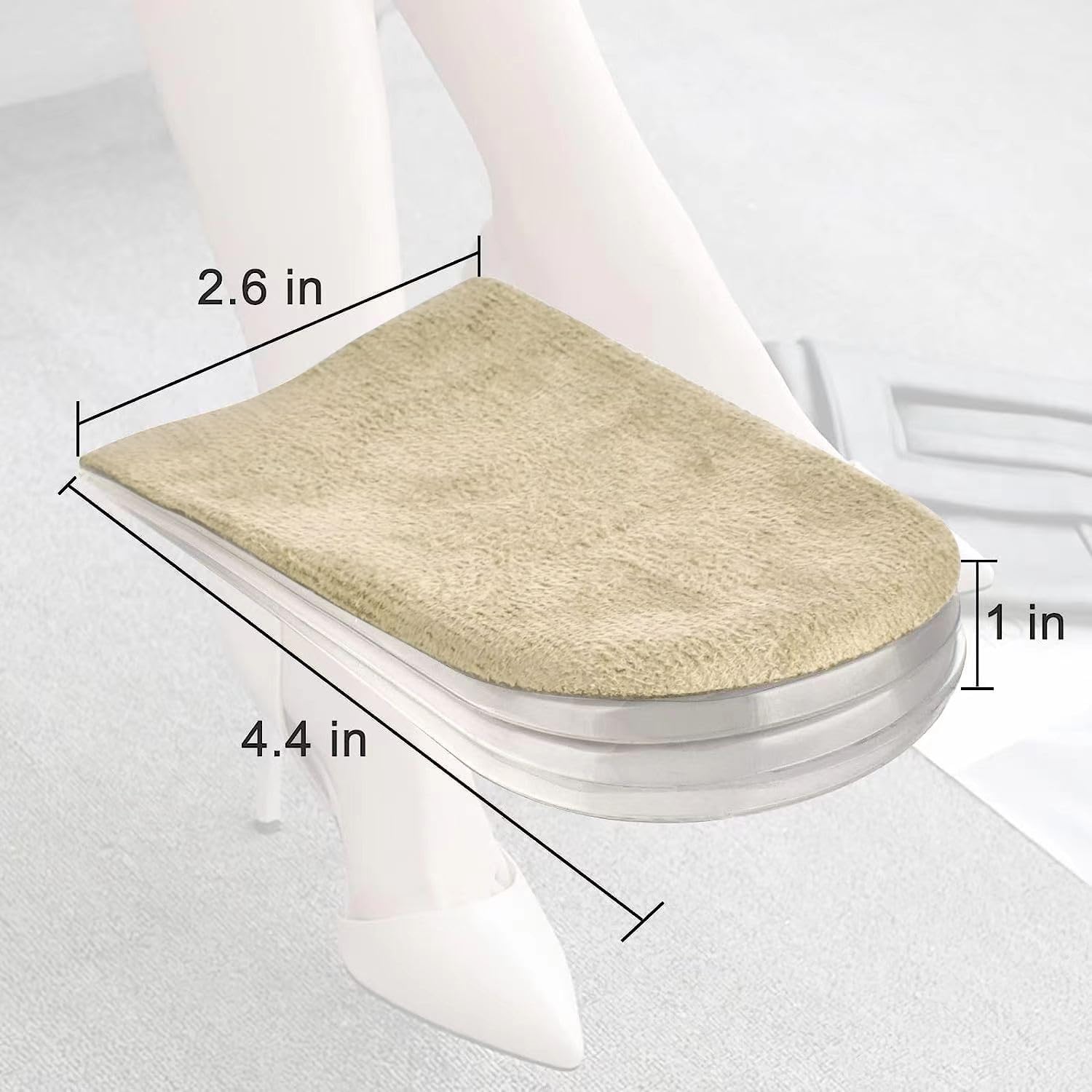 Adjustable Heel Lift Inserts 2 Pack Soft Silicone Height Increase Insoles Heel Lifts for Shoes 1/4" to 1" - 4 V1258-DP02-B-1295