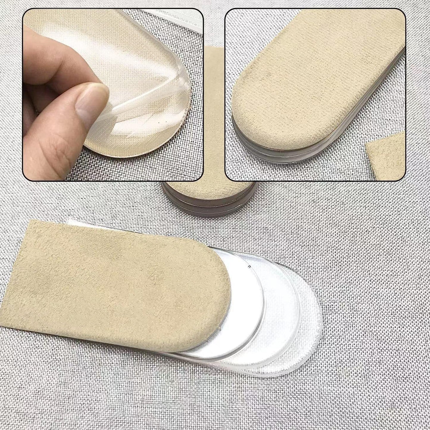 Adjustable Heel Lift Inserts 2 Pack Soft Silicone Height Increase Insoles Heel Lifts for Shoes 1/4" to 1" - 4 V1258-DP02-B-1295