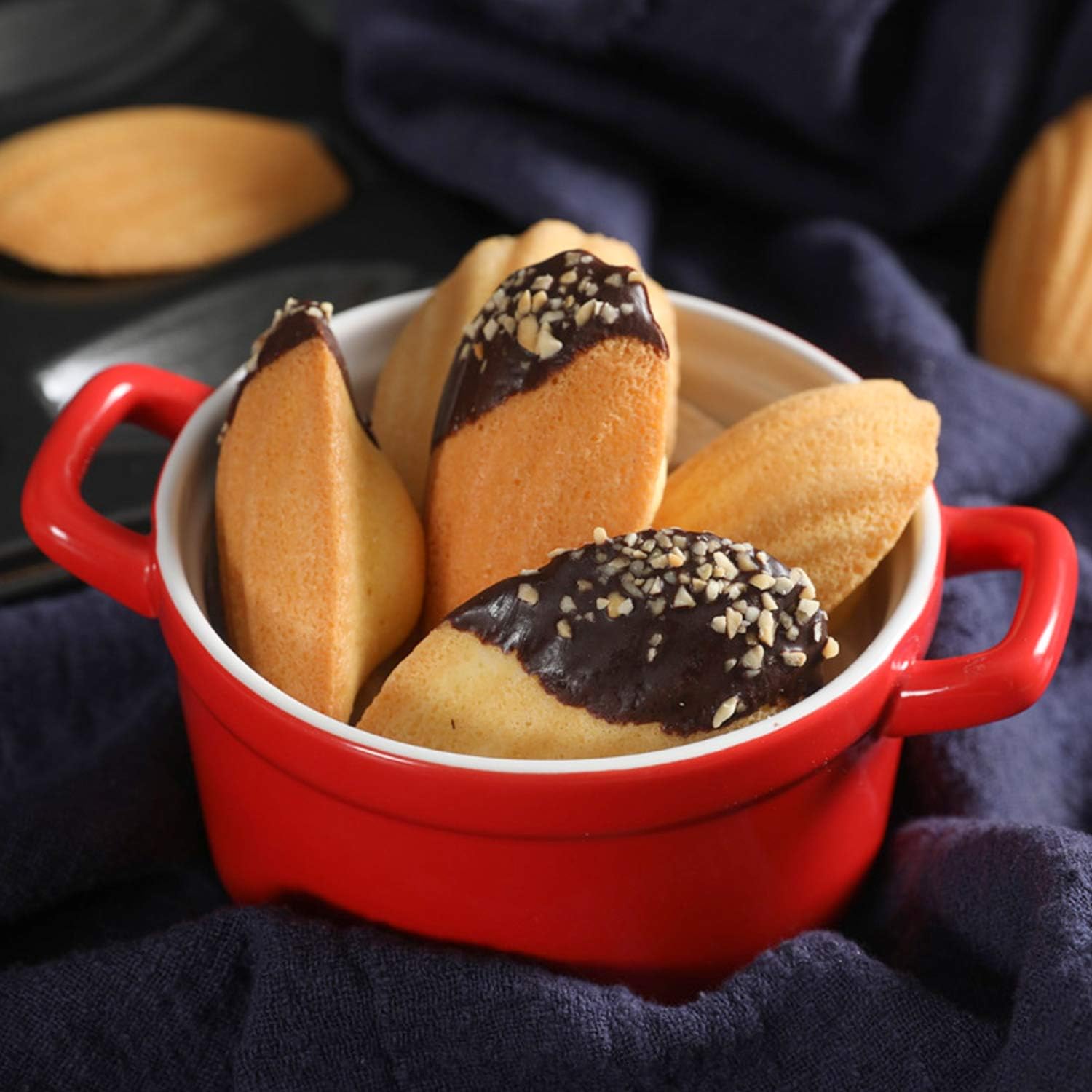 Silicone Madeleine Pans - 9 Cups Madeleine Mold for Small Cake, Chocolate, Cookies Pack of 2 V1258-DP02-B-13