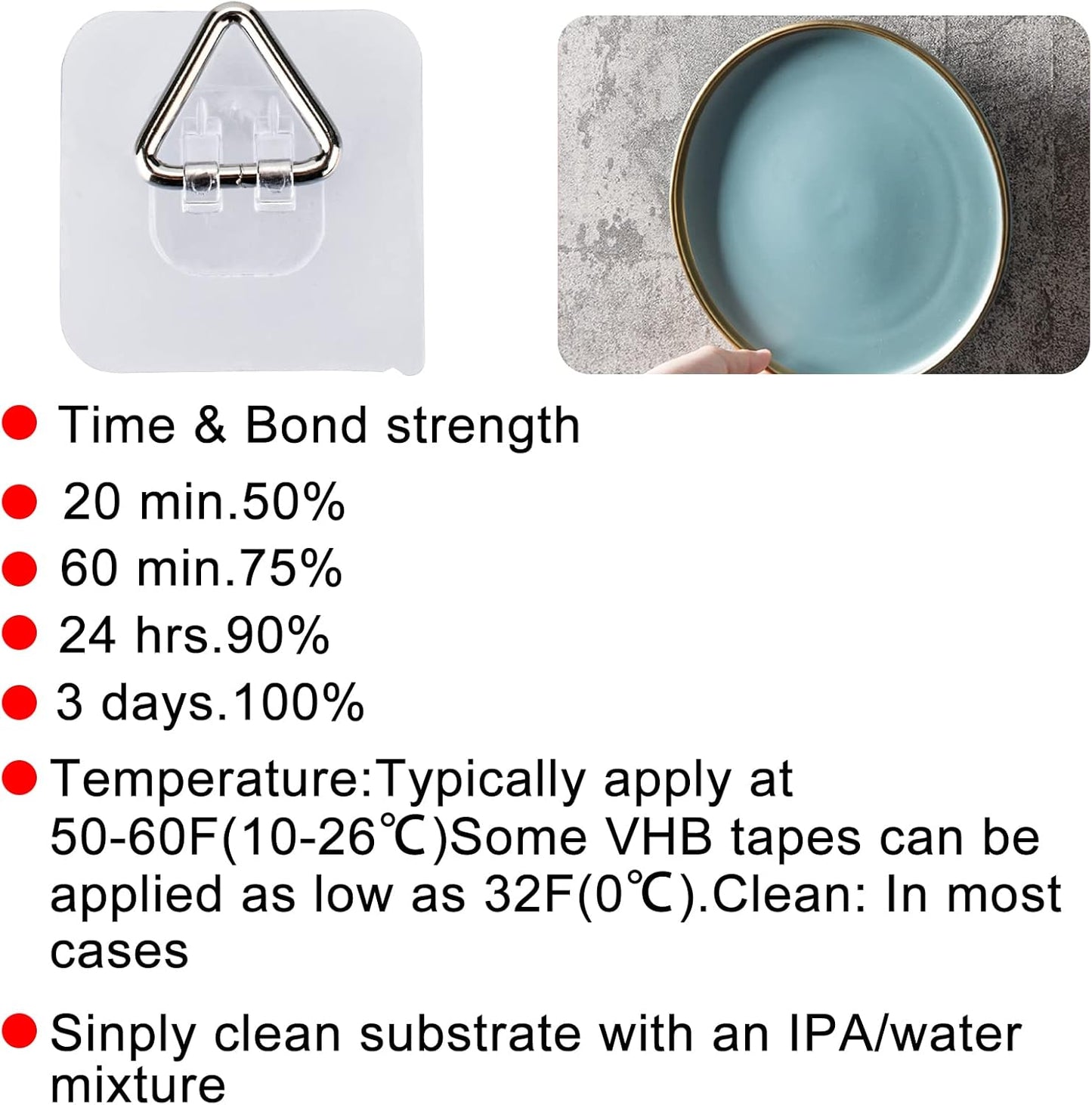 Wall Hangers 20 Pack - Vertical Plate Holders, Adhesive Picture Hanger for Wall Decoration V1258-DP02-B-1309