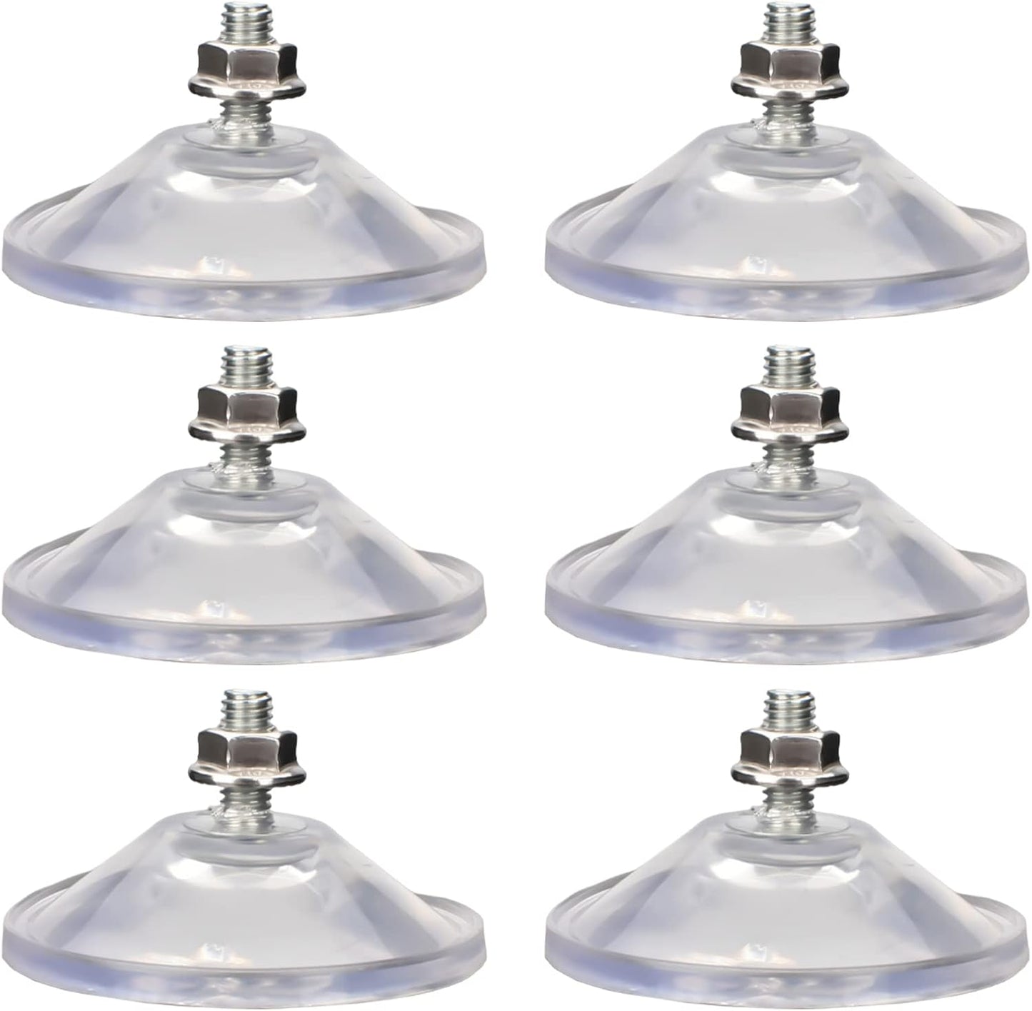 6 Pcs Strong Thickened Sucker Suction Cup Clear PVC Sucker Pads with M6 x 14 Thread Screw Extra Strong V1258-DP02-B-1310