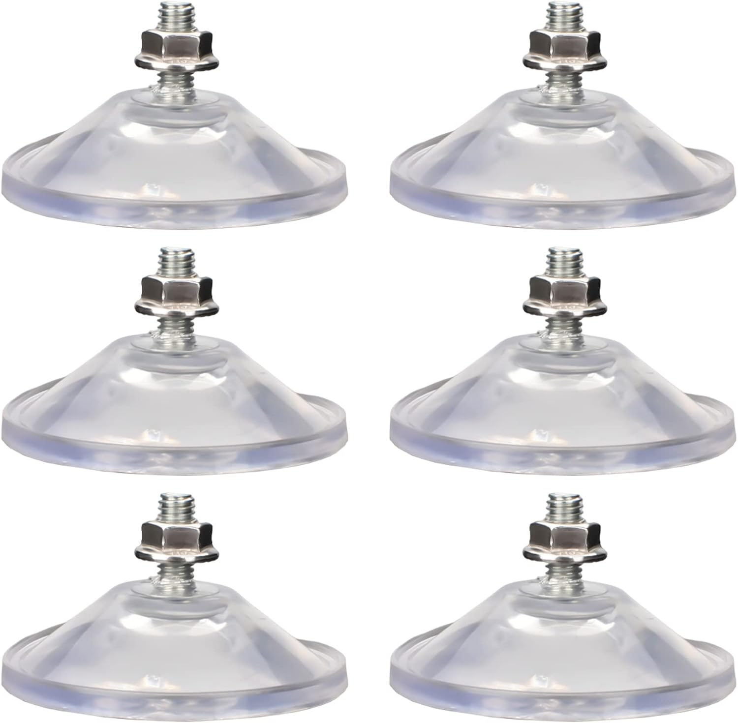 6 Pcs Strong Thickened Sucker Suction Cup Clear PVC Sucker Pads with M6 x 14 Thread Screw Extra Strong V1258-DP02-B-1310