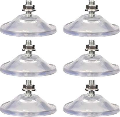 6 Pcs Strong Thickened Sucker Suction Cup Clear PVC Sucker Pads with M6 x 14 Thread Screw Extra Strong V1258-DP02-B-1310
