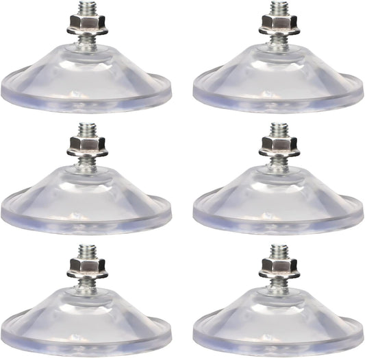 6 Pcs Strong Thickened Sucker Suction Cup Clear PVC Sucker Pads with M6 x 14 Thread Screw Extra Strong V1258-DP02-B-1310