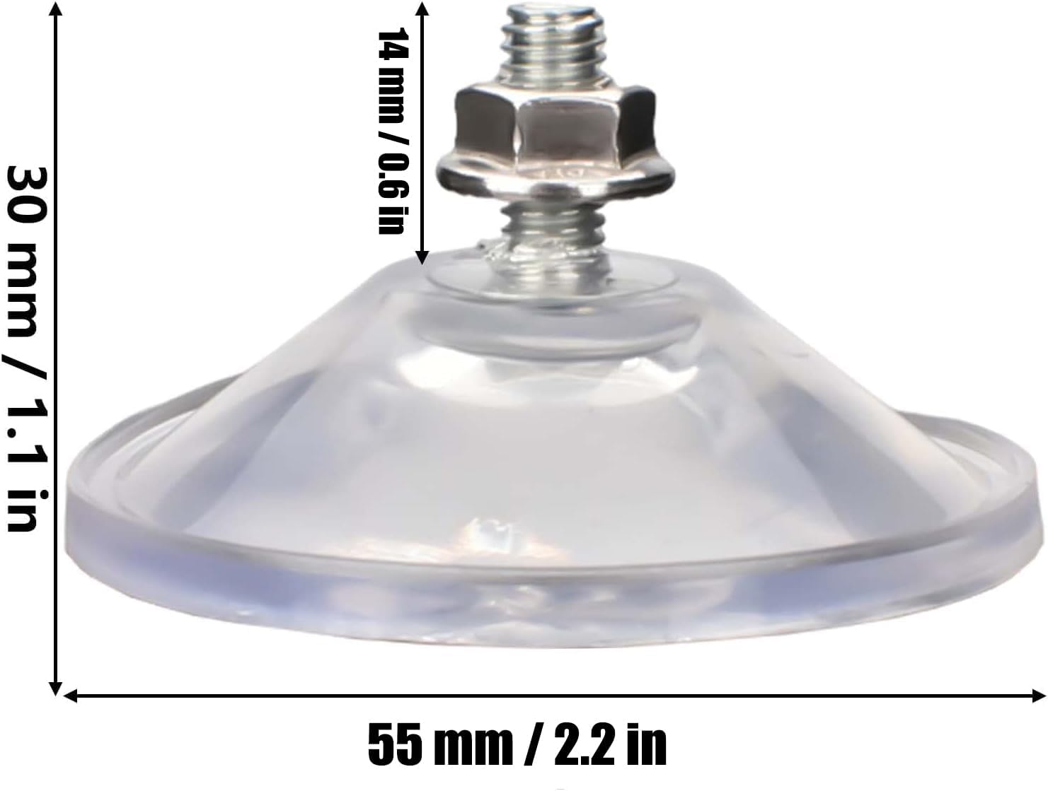 6 Pcs Strong Thickened Sucker Suction Cup Clear PVC Sucker Pads with M6 x 14 Thread Screw Extra Strong V1258-DP02-B-1310