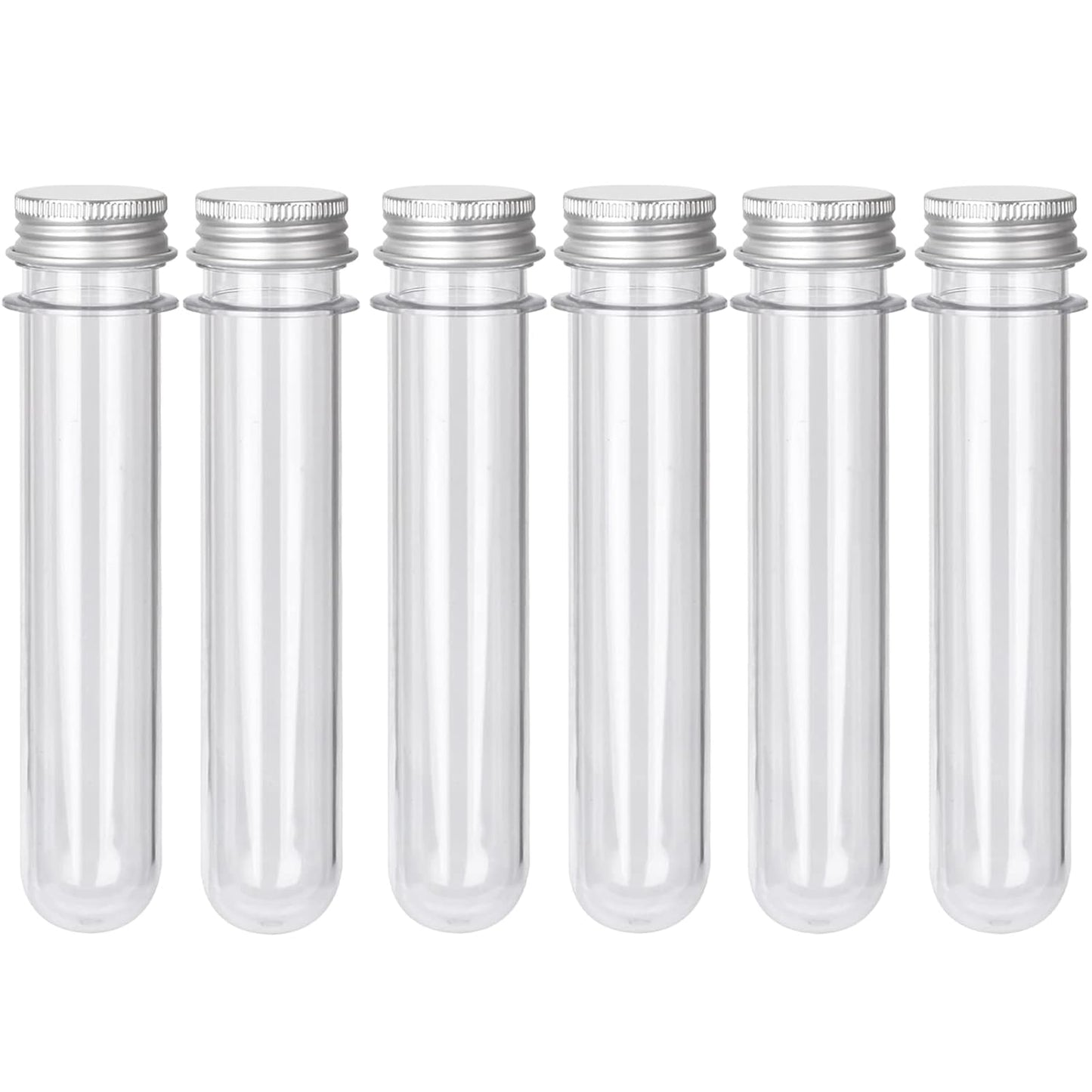 6PCS Plastic Test Tubes with Screw Caps 45ml Clear Tubes for Scientific Experiments, Party Decoration, V1258-DP02-B-1311