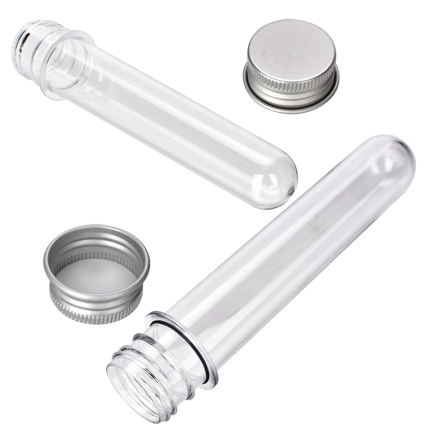 6PCS Plastic Test Tubes with Screw Caps 45ml Clear Tubes for Scientific Experiments, Party Decoration, V1258-DP02-B-1311
